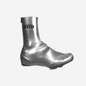 Couvre-chaussures pluie cycliste argent