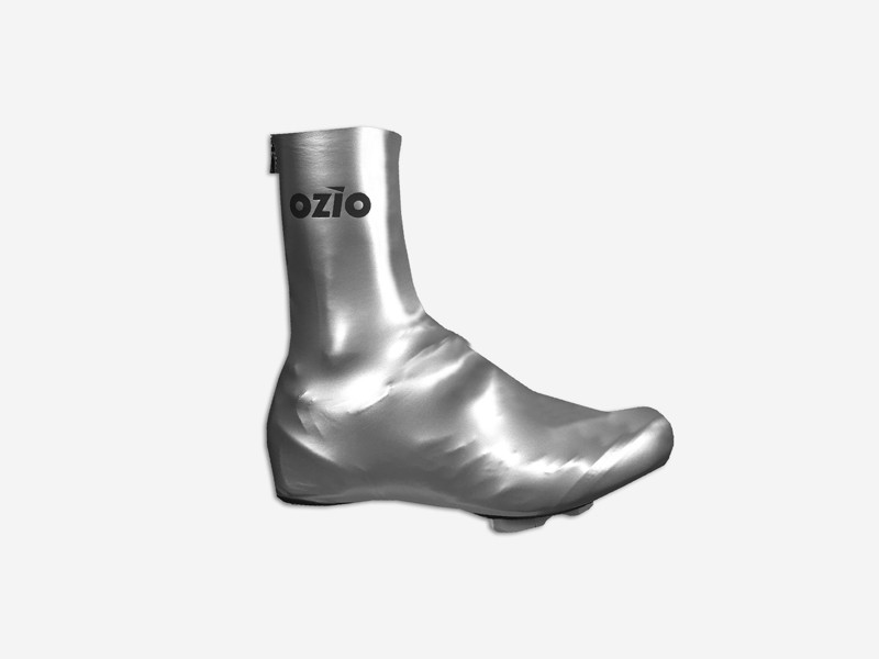 Couvre-chaussures pluie cycliste argent