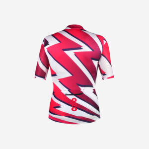 Maillot de vélo THOR rose et blanc dos