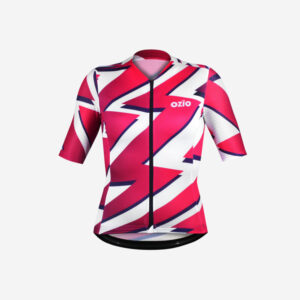 Maillot de vélo THOR rose et blanc face