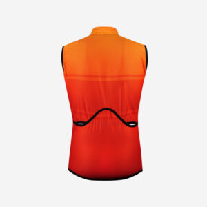 Gilet de vélo coupe-vent orange vu de dos
