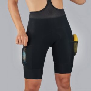 Cuissard vélo femme à poches et à bretelles détachables