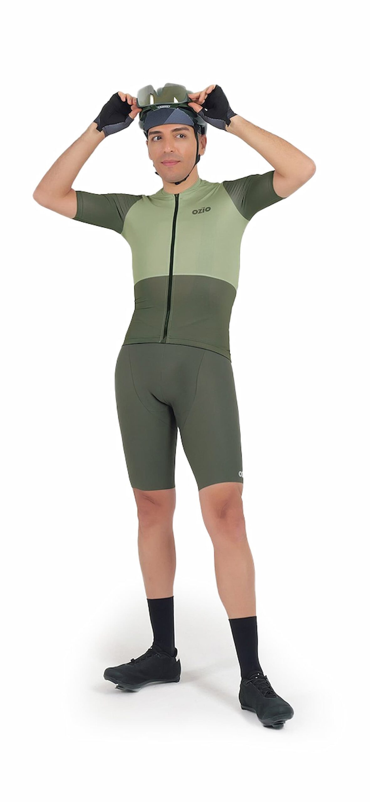 Maillot v&eacute;lo ALLROAD vert et cuissard v&eacute;lo TEAM vert