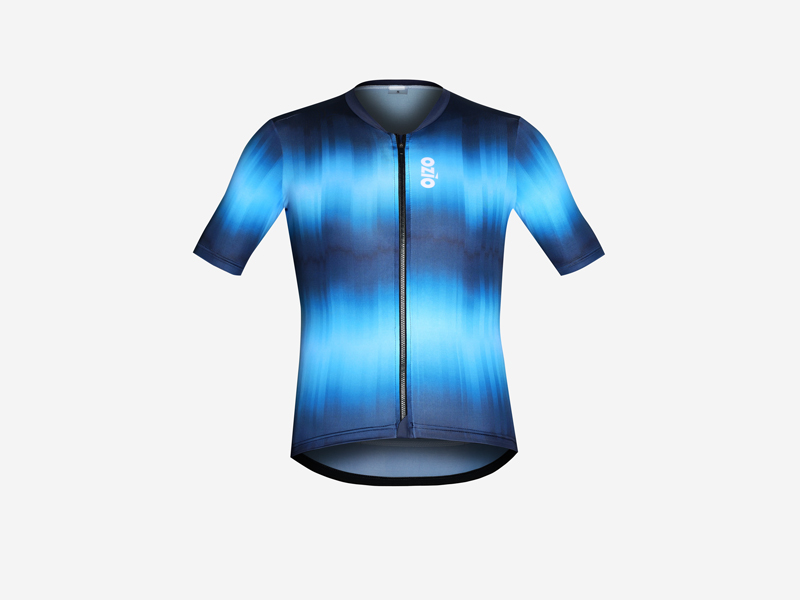 Maillot v&eacute;lo bleu SILK