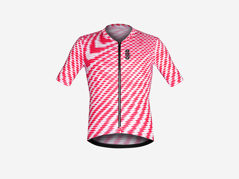 Maillot v&eacute;lo &eacute;t&eacute; rouge RELIEF